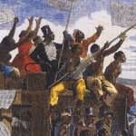 Le 13e amendement et la lib&eacute;ration des esclaves en 1865 aux Etats-Unis (lithographie)