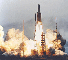 Lancement d'Ariane V sur la base de Kourou (projet européen), DR Lancement d'Ariane V sur la base de Kourou (projet européen), DR