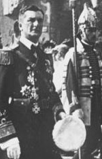L'amiral Miklos Horthy, R&eacute;gent de Hongrie, en 1931 (18 juin 1868, Kenderes - 9 f&eacute;vrier 1957, Estoril, Portugal)