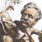 Ferdinand de Lesseps ouvre le canal de Suez (caricature)