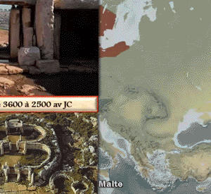 La protohistoire dans le monde, une carte anim&eacute;e de Vincent Boqueho pour Herodote.net