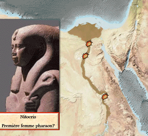 &eacute;gypte : la premi&egrave;re p&eacute;riode interm&eacute;diaire, une carte anim&eacute;e de Vincent Boqueho pour Herodote.net