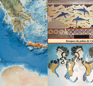 Cr&egrave;te : la civilisation minoenne, une carte anim&eacute;e de Vincent Boqueho pour Herodote.net