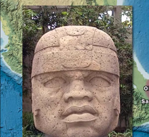 M&eacute;soam&eacute;rique : les Olm&egrave;ques, une carte anim&eacute;e de Vincent Boqueho pour Herodote.net