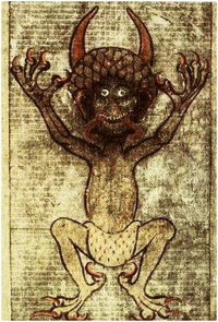 Le diable, d'après le Codex Gigas, manuscrit du XIIIe siècle, Bibliothèque nationale de Suède Le diable, d'après le Codex Gigas, manuscrit du XIIIe siècle, Bibliothèque nationale de Suède