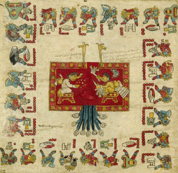 Codex Borbonicus (calendrier aztèque, 1507, Assemblée nationale, Paris)