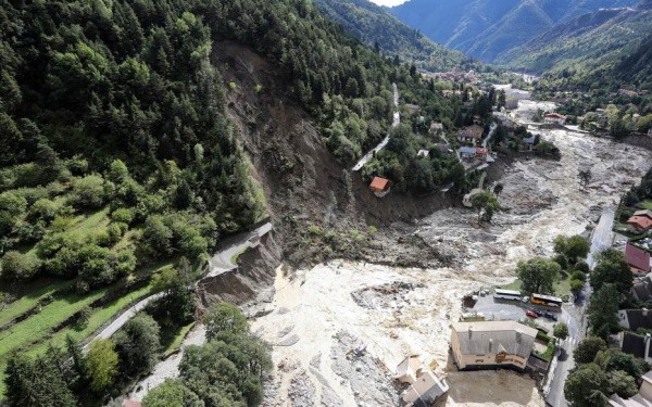 La vallée de la Vésubie (Alpes-Maritimes) après le passage de la tempête Alex, DR