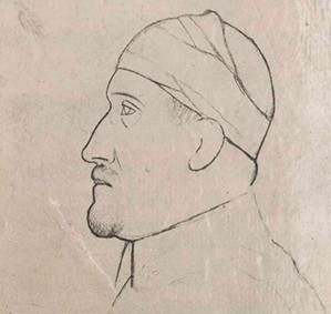 Pablo Picasso, Portrait de Guillaume Apollinaire à la tête bandée, 1916, Paris, musée Picasso. En agrandissement, photographie de Guillaume Apollinaire blessé à la tempe, 1916, collection René-Jacques, Charenton-le-Pont, Médiathèque de l'Architecture et du Patrimoine.