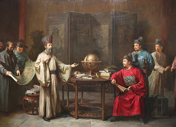 Matteo Ricci et Xu Guangqi, XVIIe siècle, musée d'Art de Shanghai.