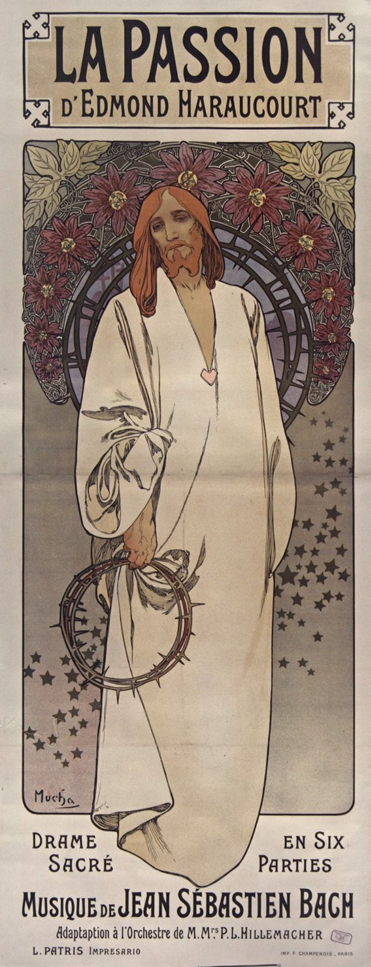 Alphonse Mucha, La Passion d'Edmond Haraucourt. Drame sacré en six parties, musique de Jean-Sébastien Bach, 1904, Paris, BnF.