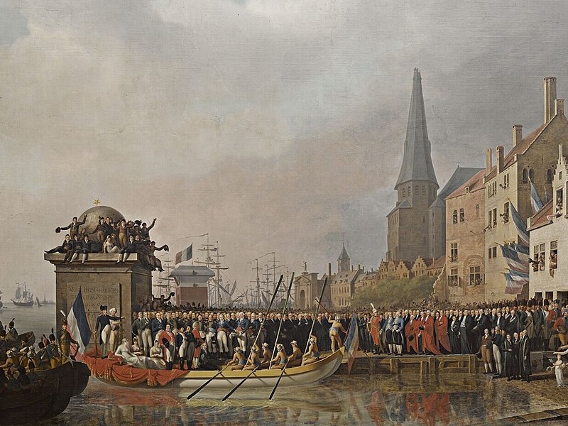 Entrée de Bonaparte et de Joséphine à Anvers, 18 juillet 1803, par Mattheus Ignatius van Bree (1773-1839), Musée de la Marine