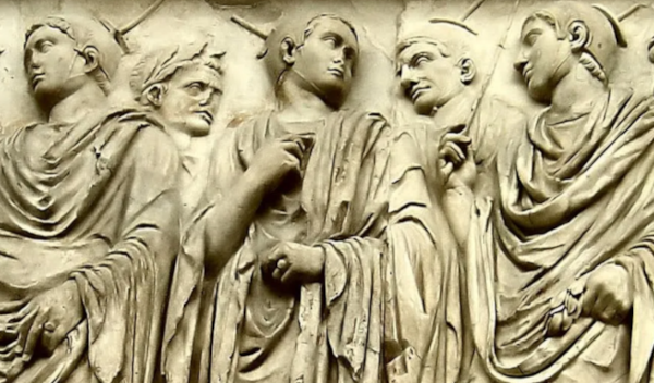 Flamines coiffés de l'apx, autel de la Paix Auguste, 13-9 av. J.-C., Rome.