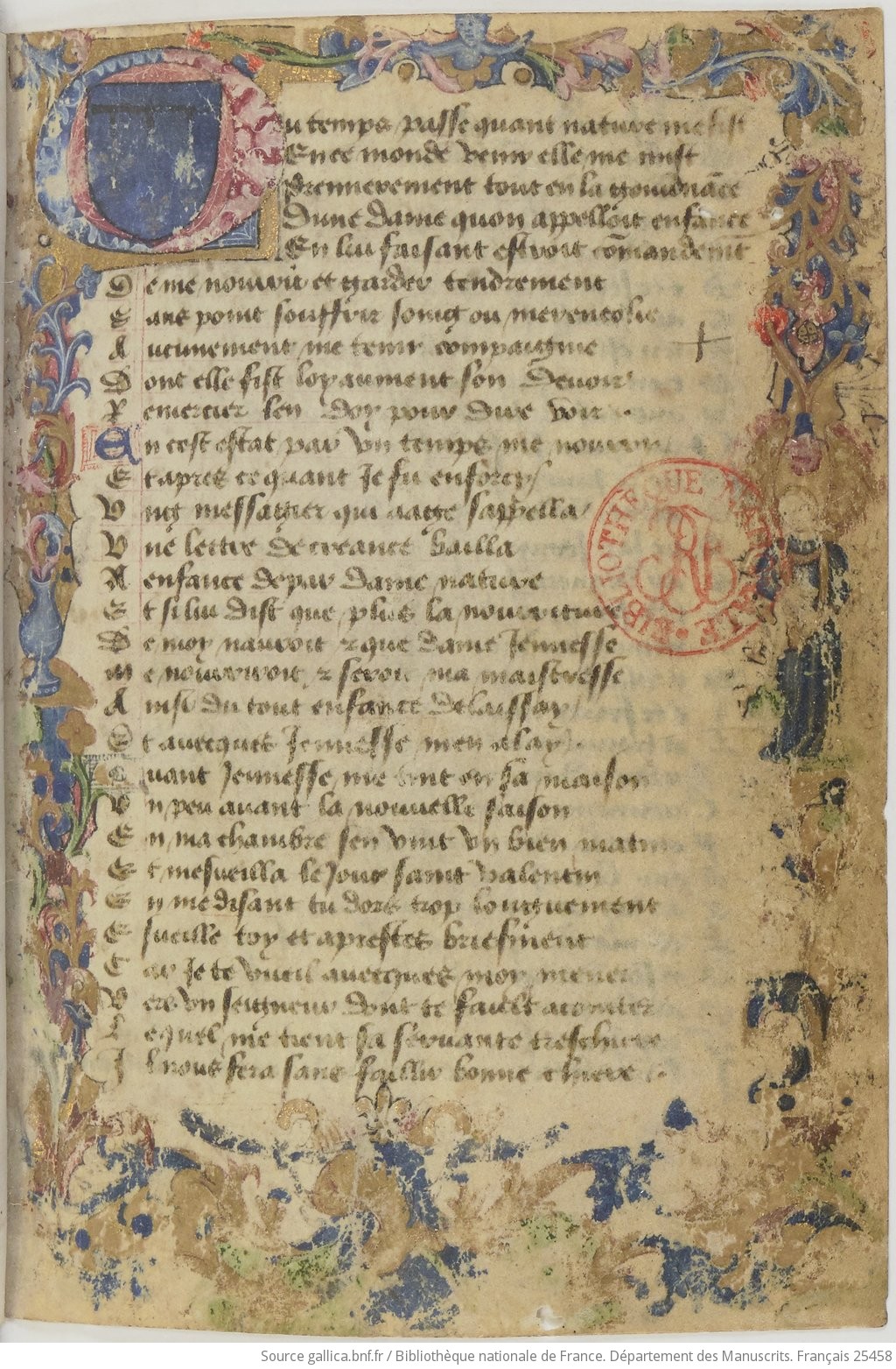 Poésie de Charles d'Orléans ; agrandissement : transcription imprimée