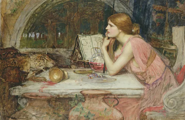 Circé, La Sorcière (John William Waterhouse , 1911, Leicester Galleries, Londres)