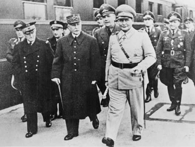 Darlan, Pétain et Göring le 1er décembre 1941 à Saint-Florentin-Vergigny