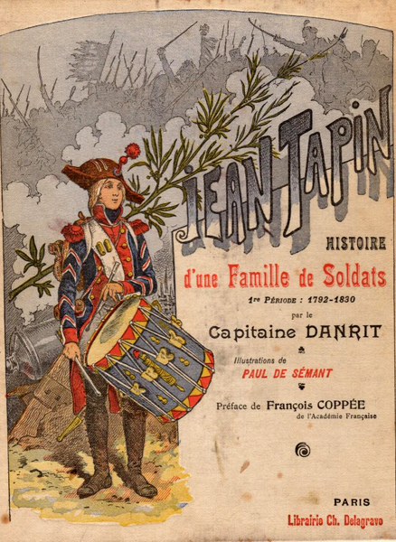 Couverture du premier volume de L'Histoire d'une famille de soldats, Jean Tapin,  suivie de la couverture du deuxième volume, Petit marsouin.