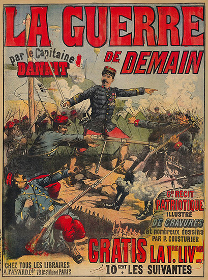 La Guerre de demain par le capitaine Danrit, Affiche de Louis Bombled, 1889, Paris, BnF, Gallica.