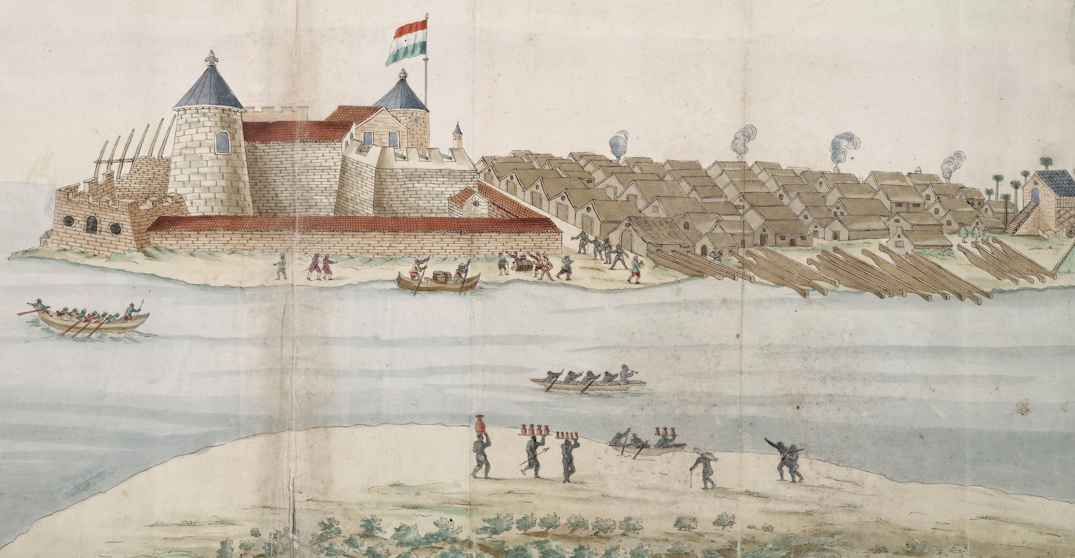 Le fort d?Elmina en 1668, sur la Côte de l?Or (aujourd'hui le Ghana)