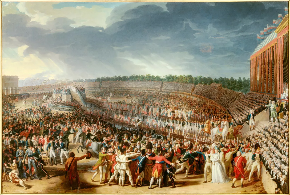 La Fête de la Fédération, le 14 juillet 1790, au Champ-de-Mars (1792, Charles Thévenin, Musée Carnavalet)