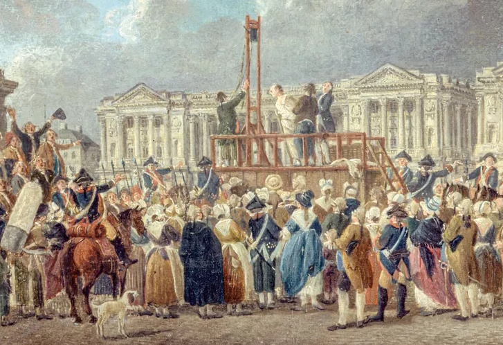 Une exécution capitale, place de la Révolution, par Pierre-Antoine Demachy, vers 1793. Musée Carnavalet