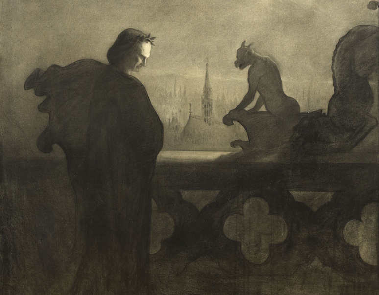 Pilotell, La vision du poète (Illustration du chapitre Notre-Dame de Paris dansLe Livre d'or de Victor Hugo), fusain, avant 1883, © Maisons de Victor Hugo Paris-Guernesey Paris Musées (cliquer pour agrandir l'image) Pilotell, La vision du poète (Illustration du chapitre Notre-Dame de Paris dansLe Livre d'or de Victor Hugo), fusain, avant 1883, © Maisons de Victor Hugo Paris-Guernesey Paris Musées