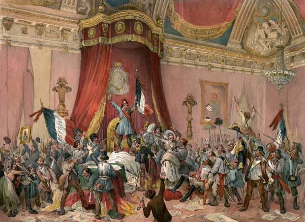 Le Peuple aux Tuileries, 24 f&eacute;vrier 1848, Paris, BnF, Gallica.