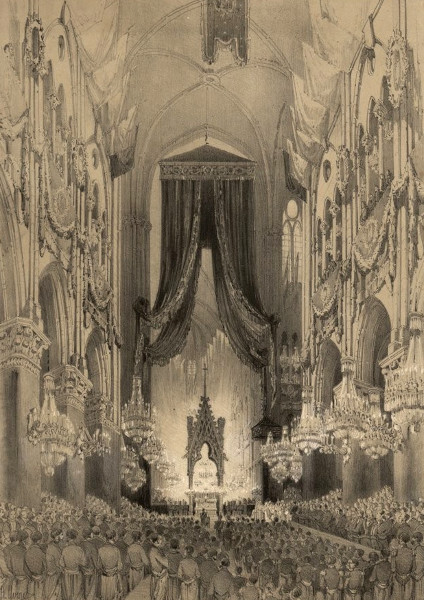 F&ecirc;te et c&eacute;r&eacute;monie du Te Deum chant&eacute; en l'&Eacute;glise de Notre-Dame de Paris, le 1er Janvier 1852, en l'honneur de la r&eacute;&eacute;lection du Prince Louis Napol&eacute;on Bonaparte, Hubert Clerget, Paris, BnF, Gallica.