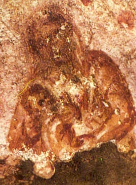 Cette image de la catacombe de Priscille (IIe siècle, Rome) serait la plus ancienne représentation connue de la Vierge à l'enfant