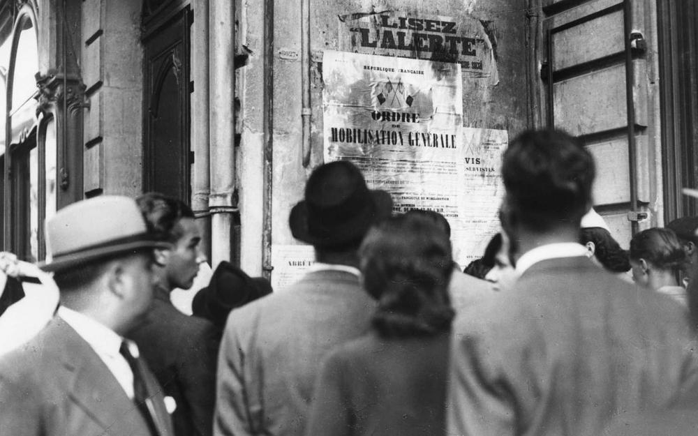 Affiche de mobilisation dans les rues de Paris, 3 septembre 1939