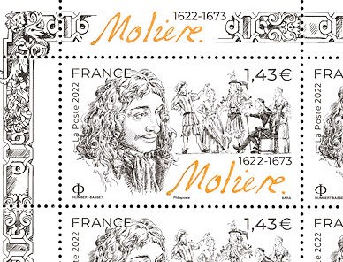 Timbre du quadricentenaire de Moli&egrave;re