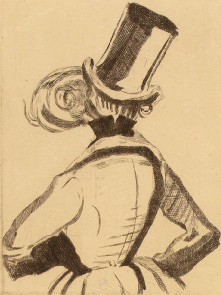 Théophile Gautier (attribué à), Portrait d'Alfred de Musset de dos, s. d., Paris, Musée Carnavalet. Agrandissement : Théophile Gautier, Honoré de Balzac et Alfred de Musset, vers 1830, Paris, maison de Balzac.