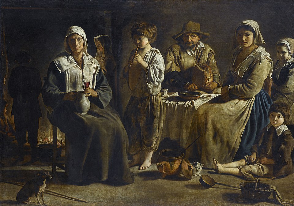 Famille de paysans dans un intérieur (Louis Le Nain, 1642, Musée du Louvre)
