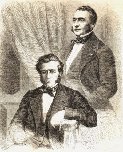 Les frères Émile et Isaac Pereire (Le Monde illustré, 1863).