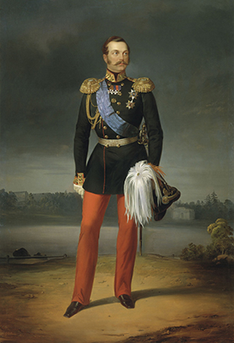 Alexandre II, 1856, Georg Bottman, Moscou, musée russe. Agrandissement : Alexandre II vers 1880, anonyme.