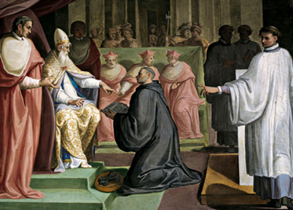 La donation de Pépin le Bref au Pape Étienne II (ou Traité de Quierzy), en 754, crée les États pontificaux. 