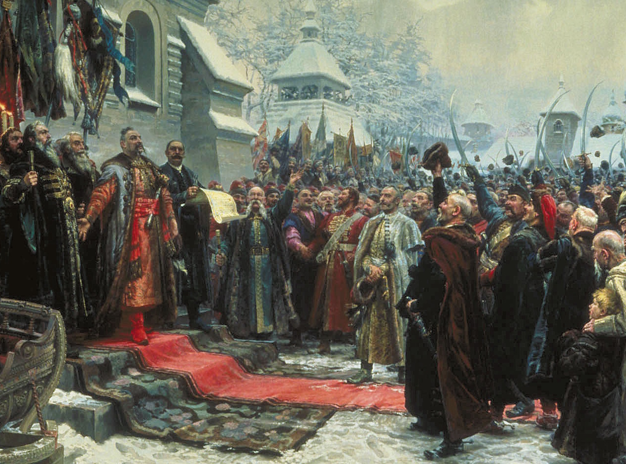 Naveki s Mosckvoï, naveki s russkim narodom [À jamais avec Moscou, à jamais avec le peuple russe] (traité de Pereiaslav de 1654 entre l'ethman Khmelnytsky et le tsar)), Nikola Khelmko (1951) 