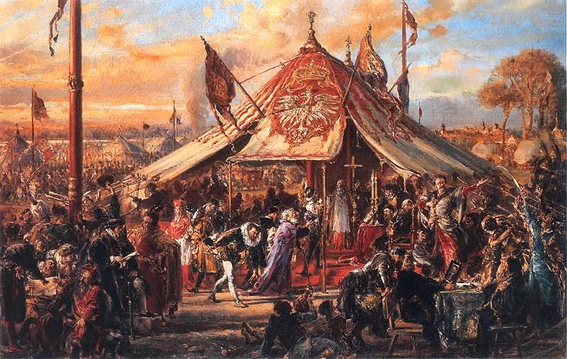 Pot?ga Rzeczypospolitej u zenitu ; La République au sommet de sa grandeur, élection de 1573 (Jan Matejko, 1889, palais royal de Varsovie)