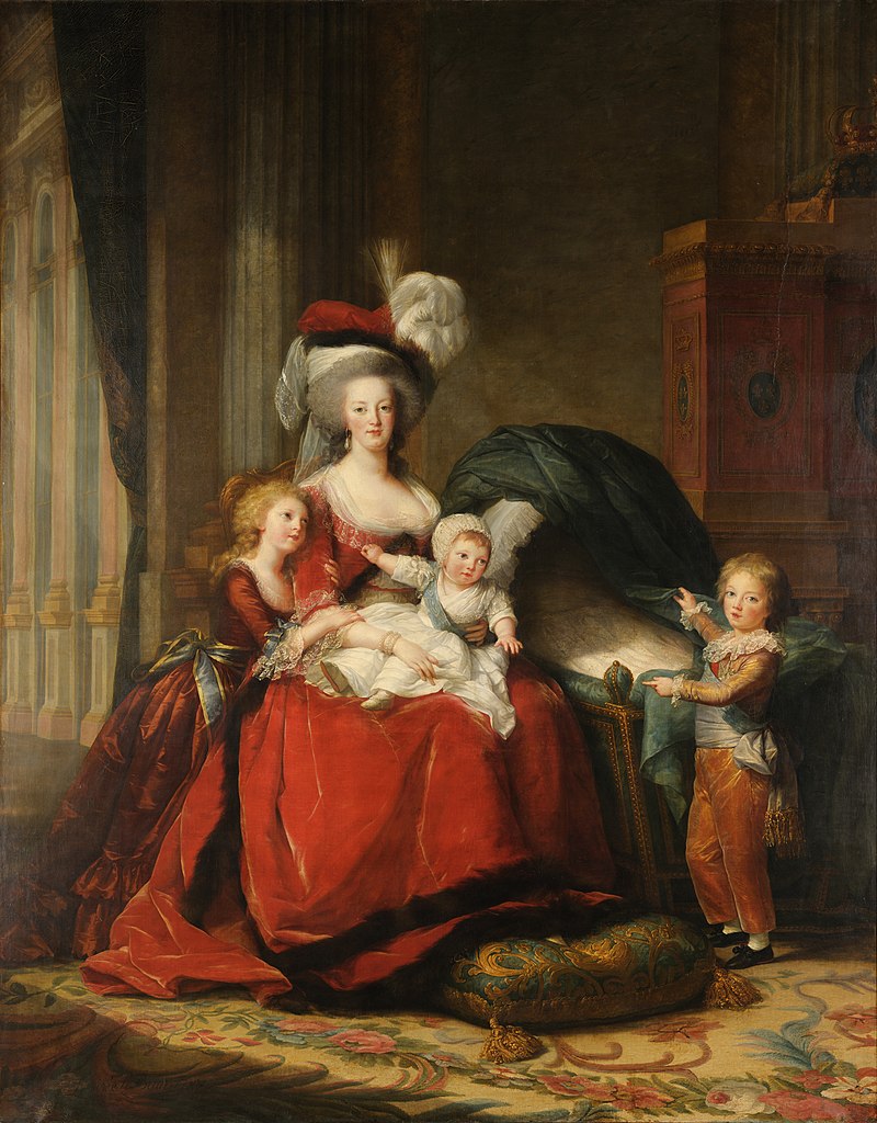 Élisabeth Vigée Le Brun, Marie-Antoinette de Lorraine-Habsbourg, reine de France et ses enfants, 1787, Château de Versailles.