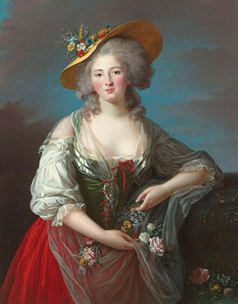 Élisabeth Vigée Le Brun, Portrait d'Élisabeth de France, 1782, Château de Versailles. Agrandissement : Élisabeth Vigée Le Brun, Madame Royale et Louis Joseph, Dauphin de France, 1784, Château de Versailles.