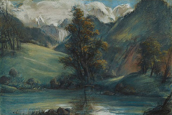 Élisabeth Vigée Le Brun, Vue du lac de Challes et du Mont Blanc, vers 1807, États-Unis, musée d'art de Minneapolis.