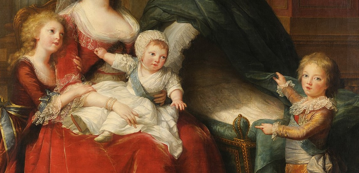 Les trois enfants de Marie-Antoinette (détails) ; de gauche à droite : Marie-Thérèse, Louis-Charles et Louis-Joseph.