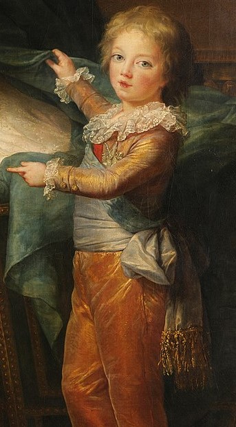 Le dauphin soulevant le voile du berceau vide de sa petite s?ur disparue (détail).