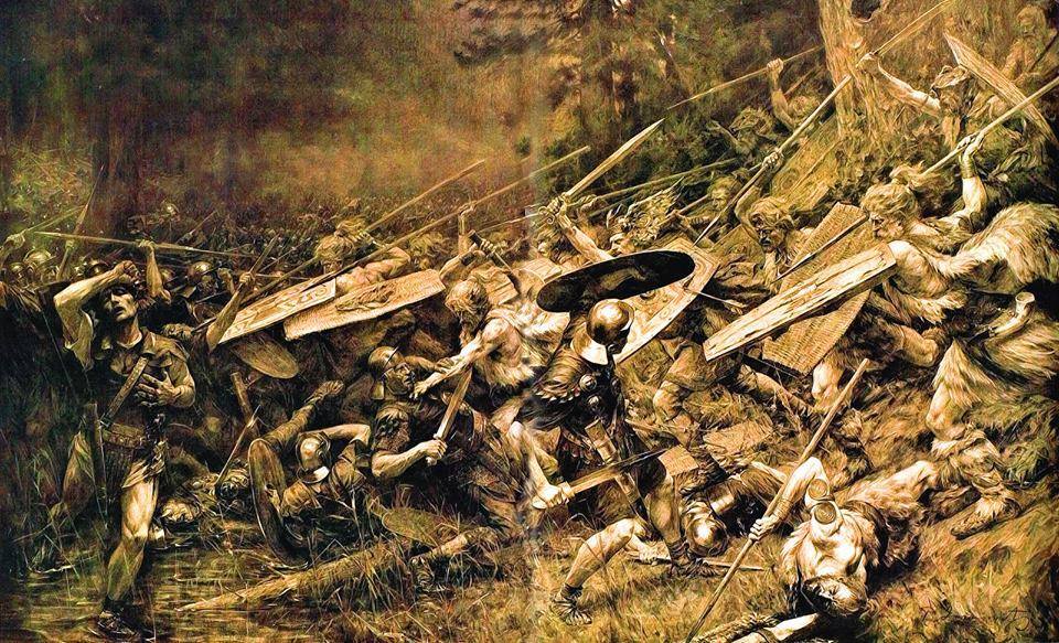 Furor teutonicus, la bataille de la forêt de Teutoburg, septembre 9 (Paja Jovanovic, 16 juin 1859, Vr?ac ; 30 novembre 1957, Vienne) 