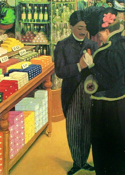 Panneau gauche et panneau droit du Triptyque du Bon Marché de félix Valotton, 1898.