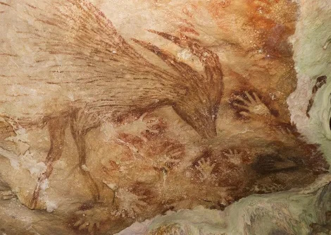 Empreintes de mains et babiroussa (grotte de Timpuseng, Indonésie, 39000 BP)
