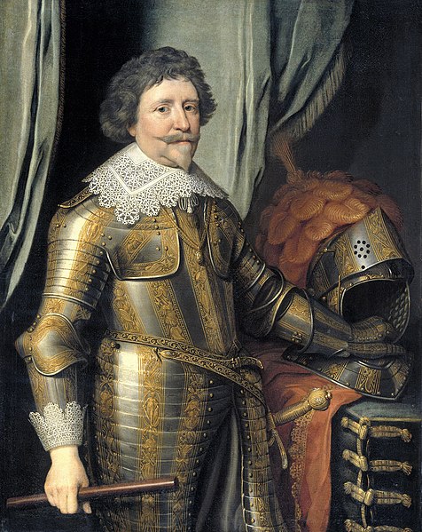 Frédéric-Henri d'Orange-Nassau, Atelier de Michiel van Mierevelt, 1632, Amsterdam, Rijksmuseum. Agrandissement : Henri de la Tour d'Auvergne, vicomte de Turenne et maréchal de France, École française, XVIIe siècle, collection privée.