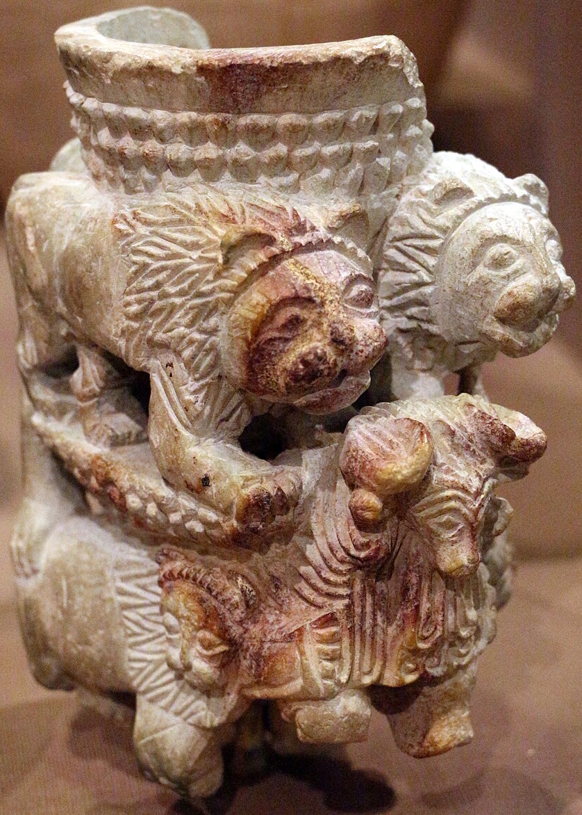 Coupe avec lions de l'époque prédynastique, Mésopotomie (vers 3000 av. J.-C.)