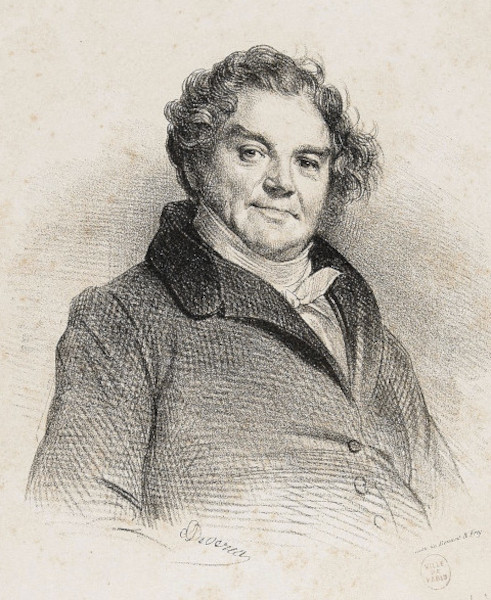 Eugène-François Vidocq vers 1835, Achille Devéria, lithographie, Paris, musée Carnavalet. Agrandissement : Gravure représentant Vidocq dans un article publié à l'occasion d'un séjour du détective dans la capitale britannique. The Illustrated London News, 29 mars 1845.