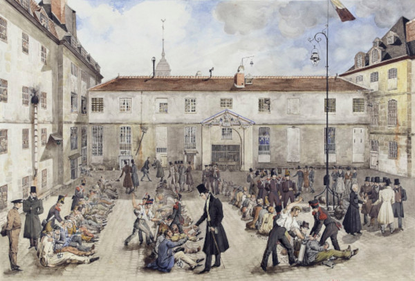 Charles Müller, Pinel faisant enlever les fers aux aliénés de Bicêtre, XIXe siècle, Paris, Académie Nationale de Médecine.