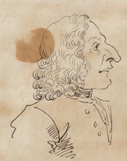 Antonio Vivaldi, caricature saisie sur le vif par Pier Leone Ghezzi en 1723 (Bibliothèque du Vatican) 
